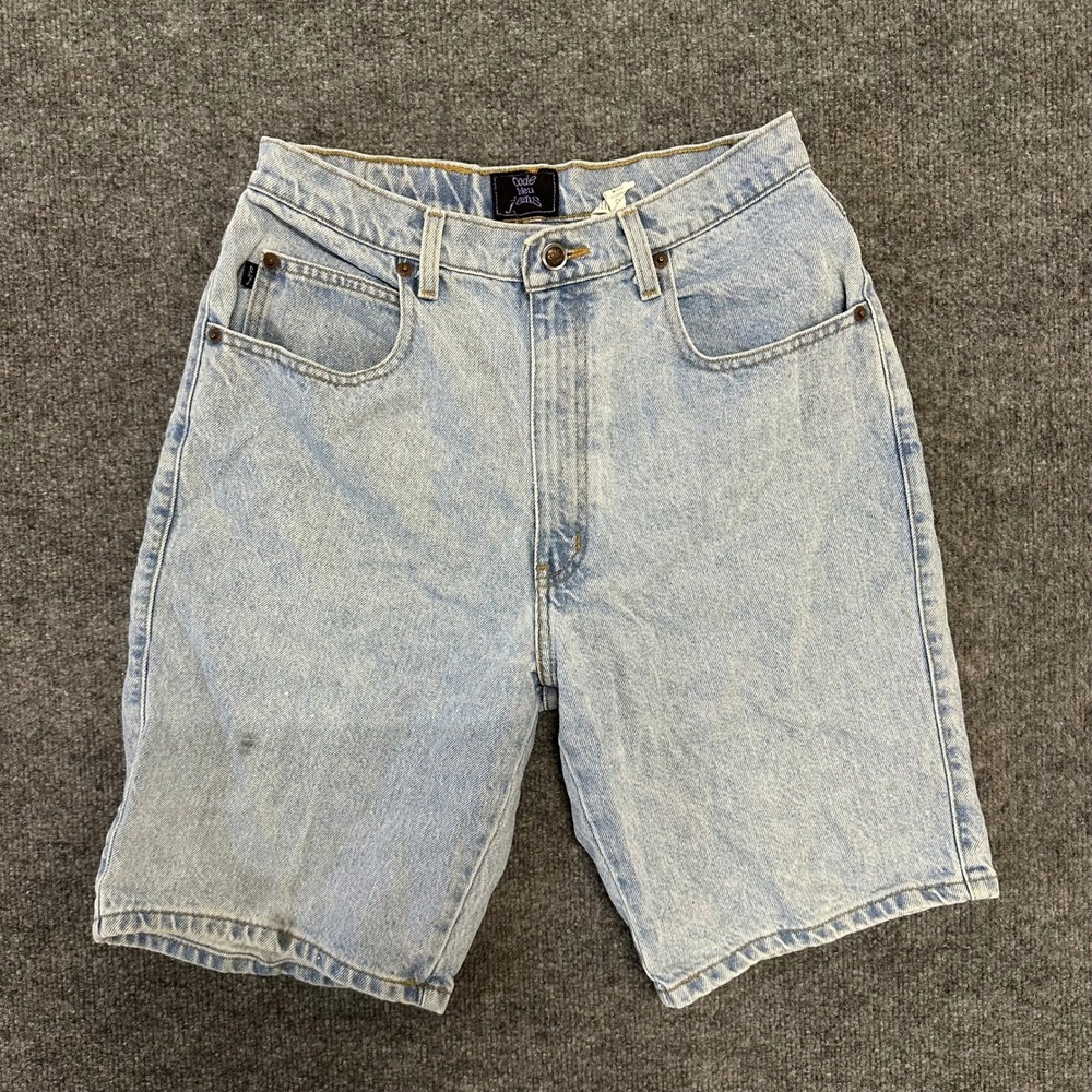 Code Bleu Denim Shorts Womens Size 32 Light Wash High Waisted Casual CY1118